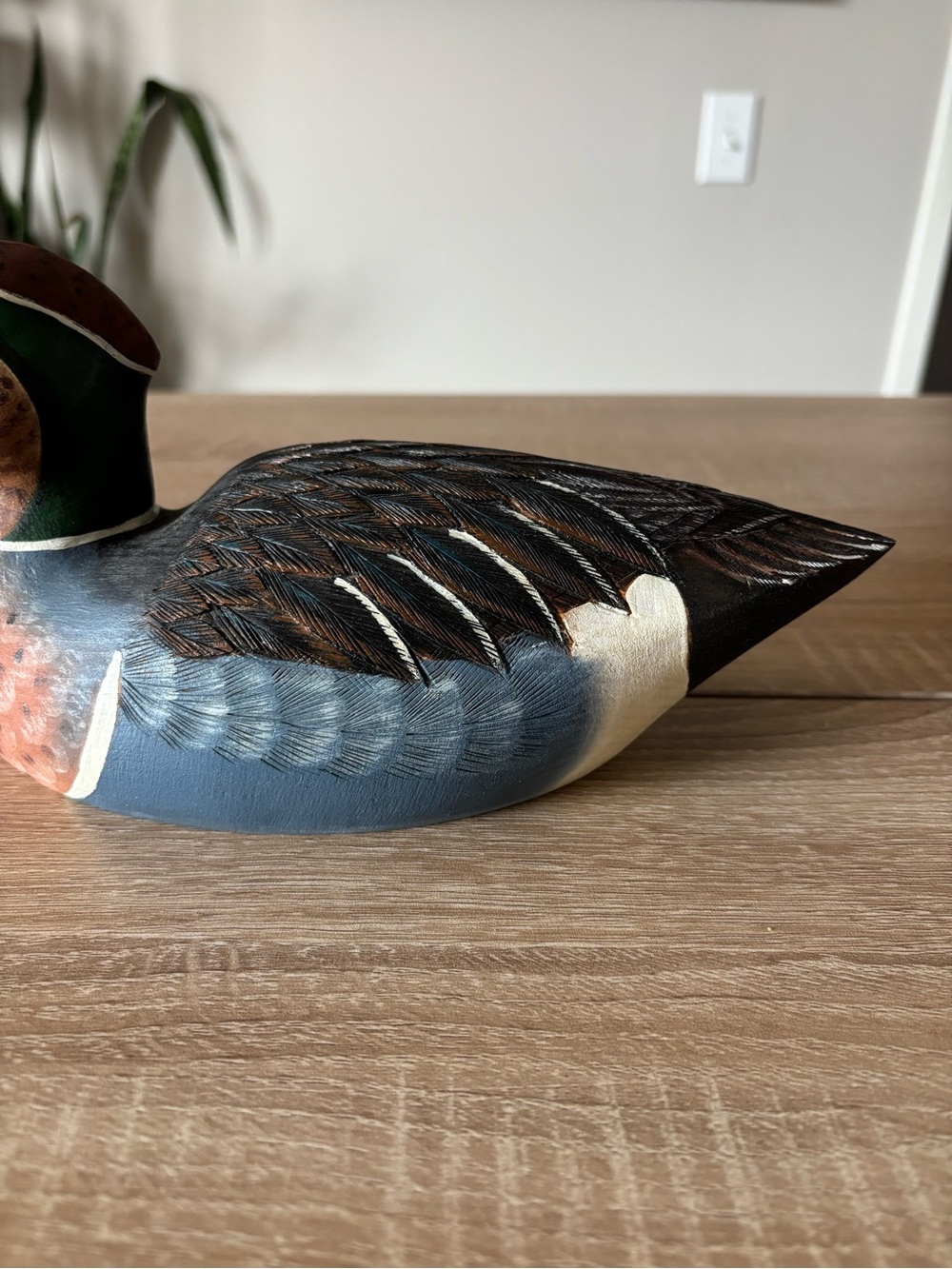 Vintage Wooden Duck - 1994 Barkai Teal Hand Carved Cedar Wooden Duck Decoy - Picture 3 of 5